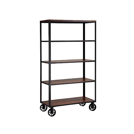 Tristan 4-Shelf Bookcase with Casters